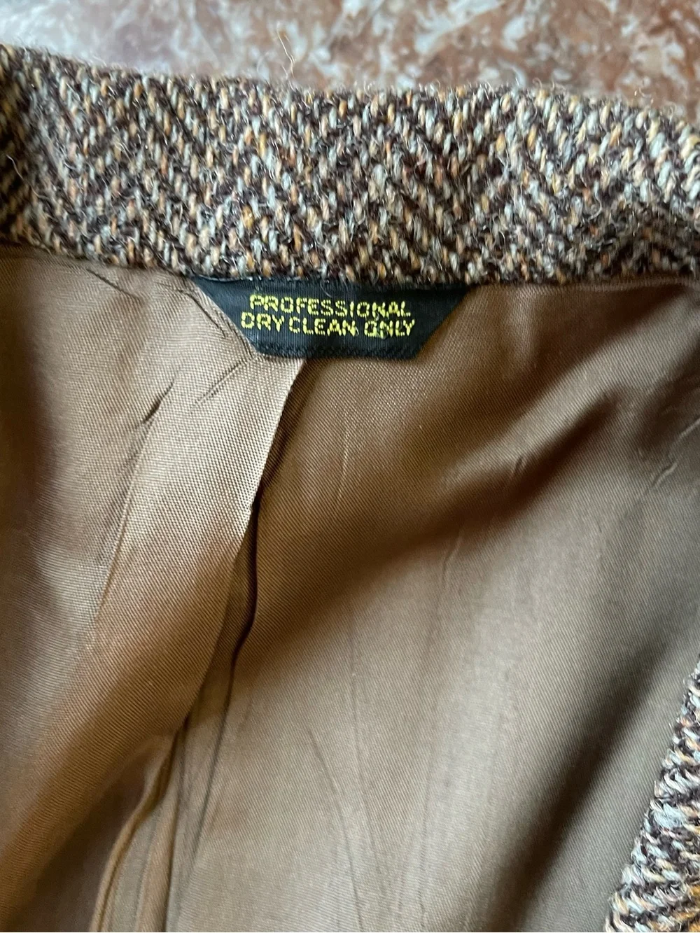 Harris Tweed Sport Coat Mens 40 Brown Herringbone Wool Vintage Blazer handwoven